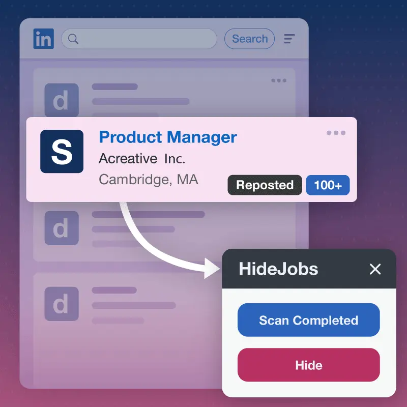 Hide Reposted & 100+ Applicant Jobs